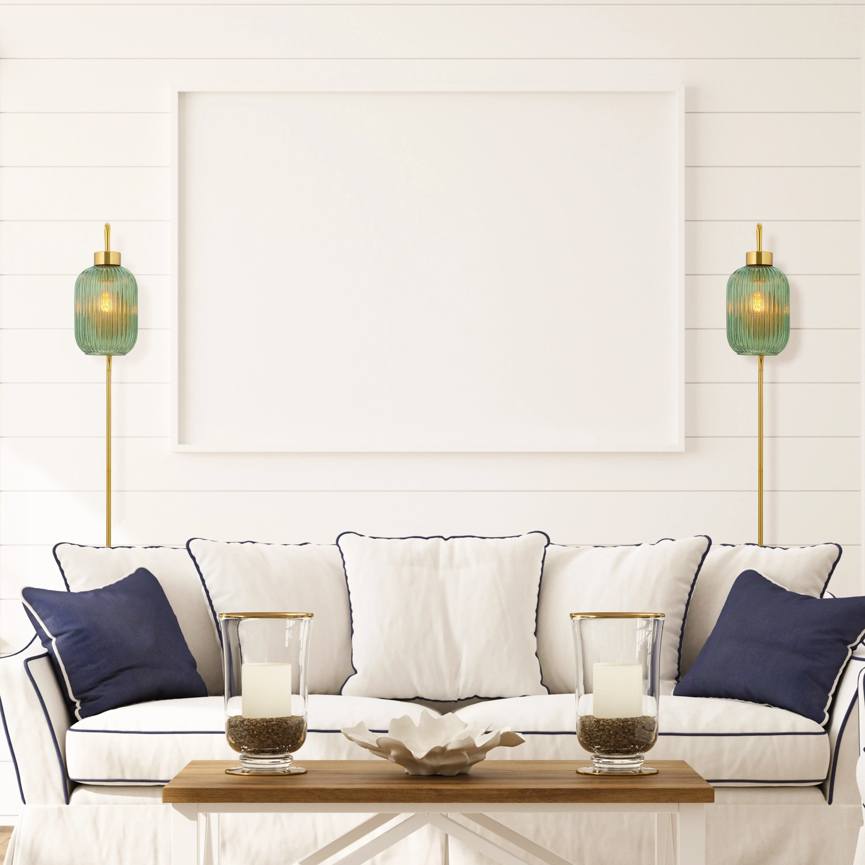 River of Goods Adrienne  Green Glass and Metal Retro Wall Sconce - 5.375