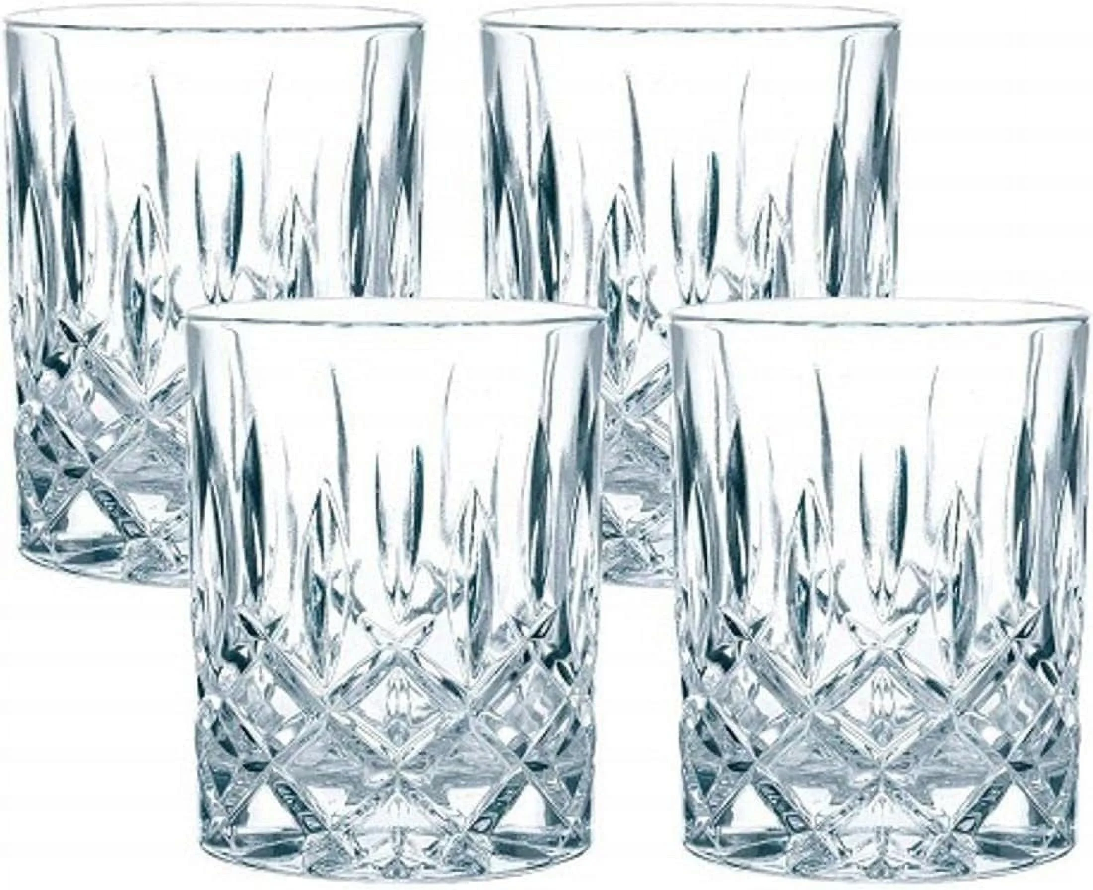 Noblesse Collection Whiskey Glass, Set Of 4 Glasses, 4-Inch For Scotch, Cocktail, Liquor, Or Bourbon, 10-Ounce, Dishwasher Safe