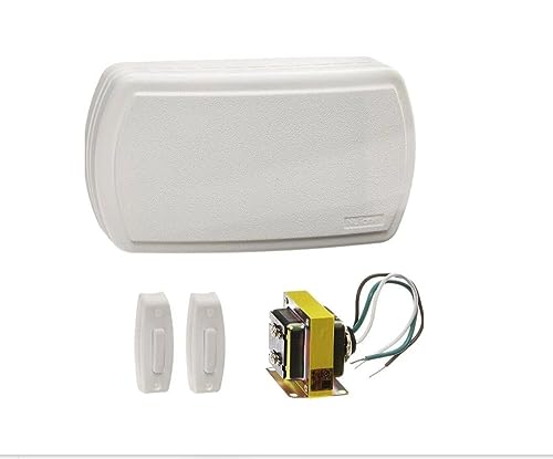 Broan-NuTone BK125LWH Builder Chimes Kit with Two Lighted Pushbuttons, White