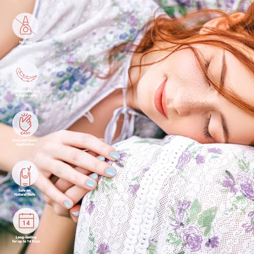 Semi Cured Gel Nail Strips-Easy Apply Christmas Gel Nail Stickers Holiday Semi Cured Manicure Strips with Sparkling Xmas Designs (Classic Yule)