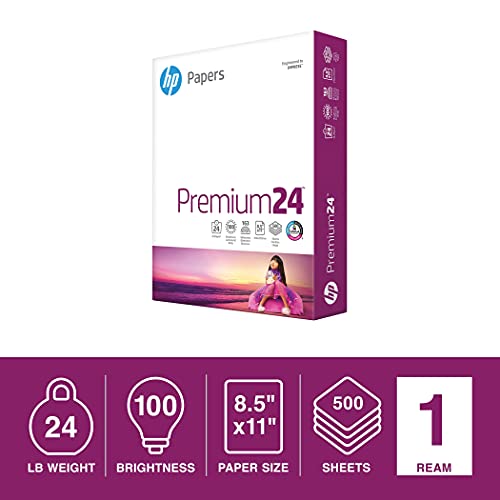 HP Paper Printer | 8.5 x 11 Paper | Premium 32 lb | 1 Ream - 500 Sheets | 100 Bright | Made in USA - FSC Certified | 113100R