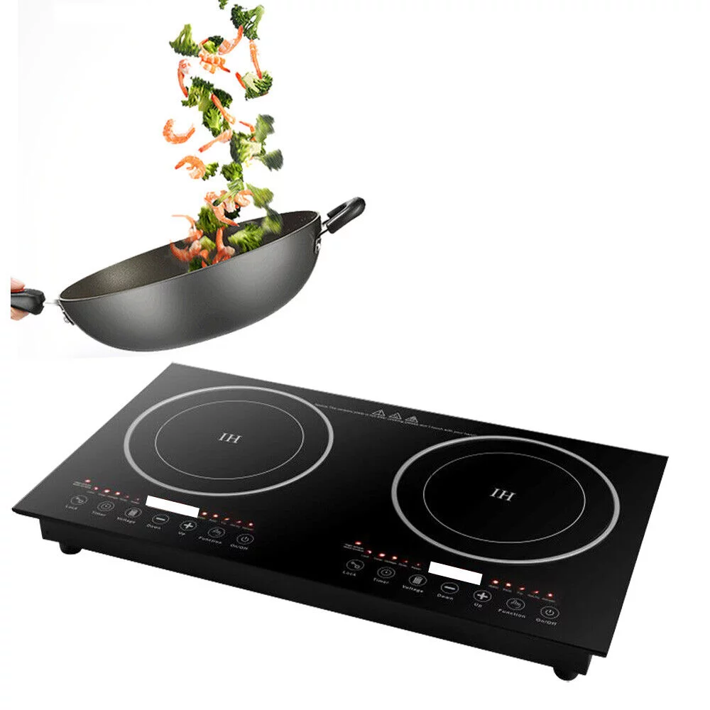 TOOL1SHOoo 2400W Portable Induction Cooktop Countertop Dual Cooker Burner Stove Hot Plate