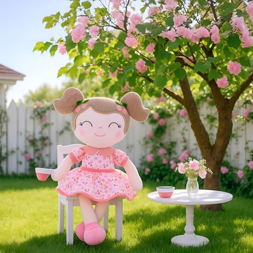 Gloveleya Baby Girl Gift First Baby Doll Plush Doll Print Sunflowers