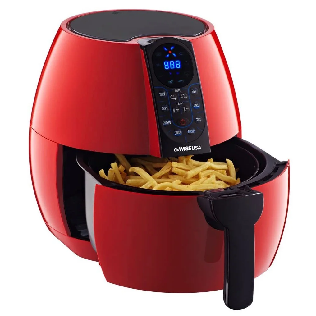 GoWISE USA 3.7-Quart 8-in-1 Electric Programmable Air Fryer (Chili Red)