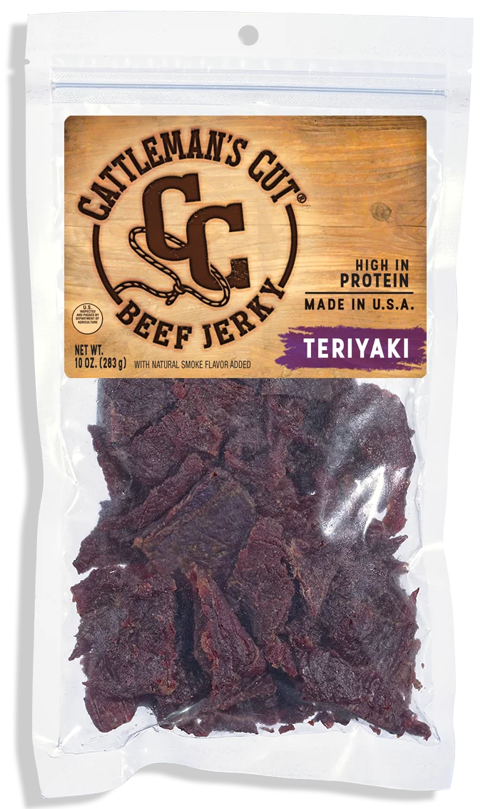 Cattleman's Cut Teriyaki Beef Jerky 10oz Resealable Bag