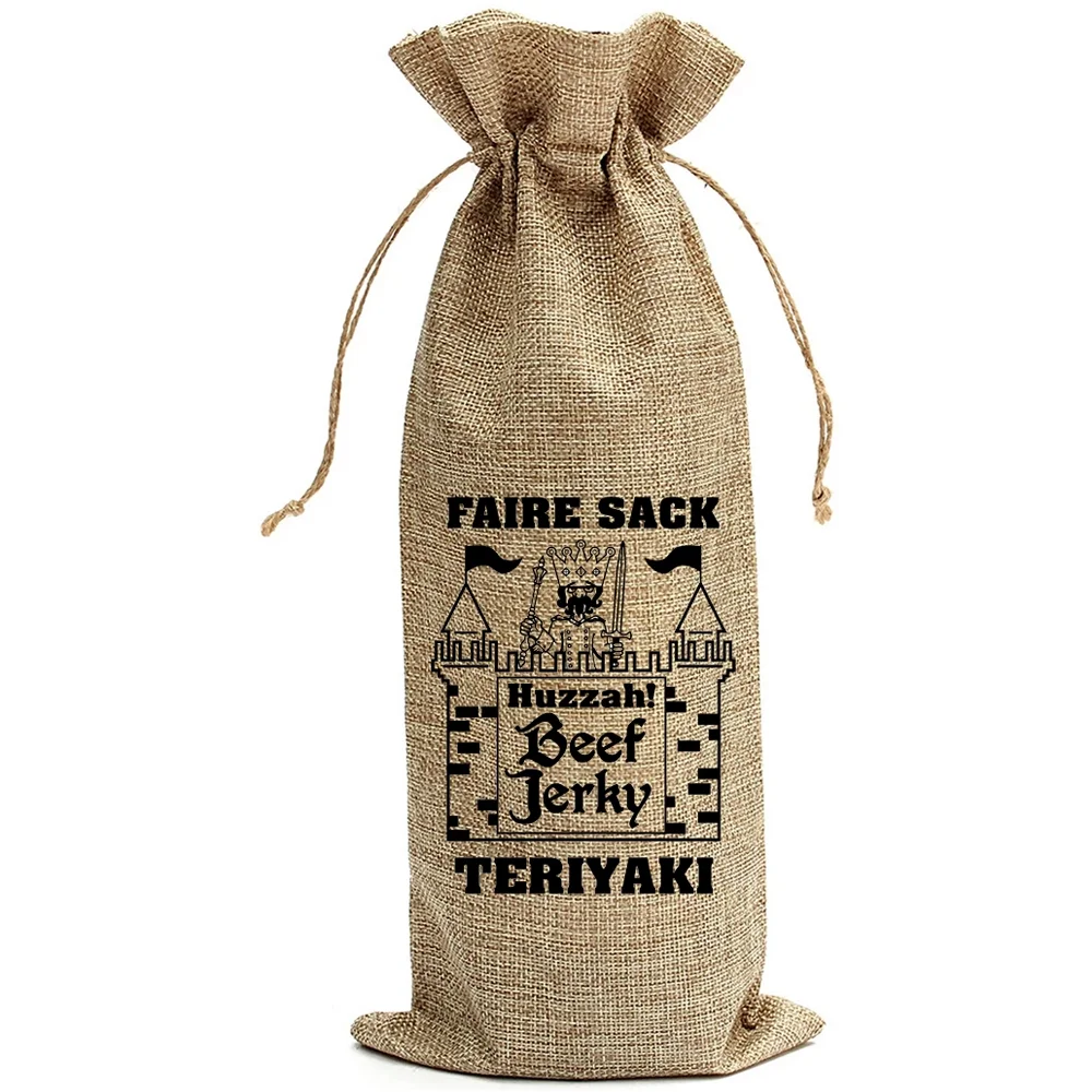 Buffalo Bills Teriyaki 5oz Faire Sack Huzzah Beef Jerky in Burlap Wine Bag (3 packs teriyaki beef jerky)