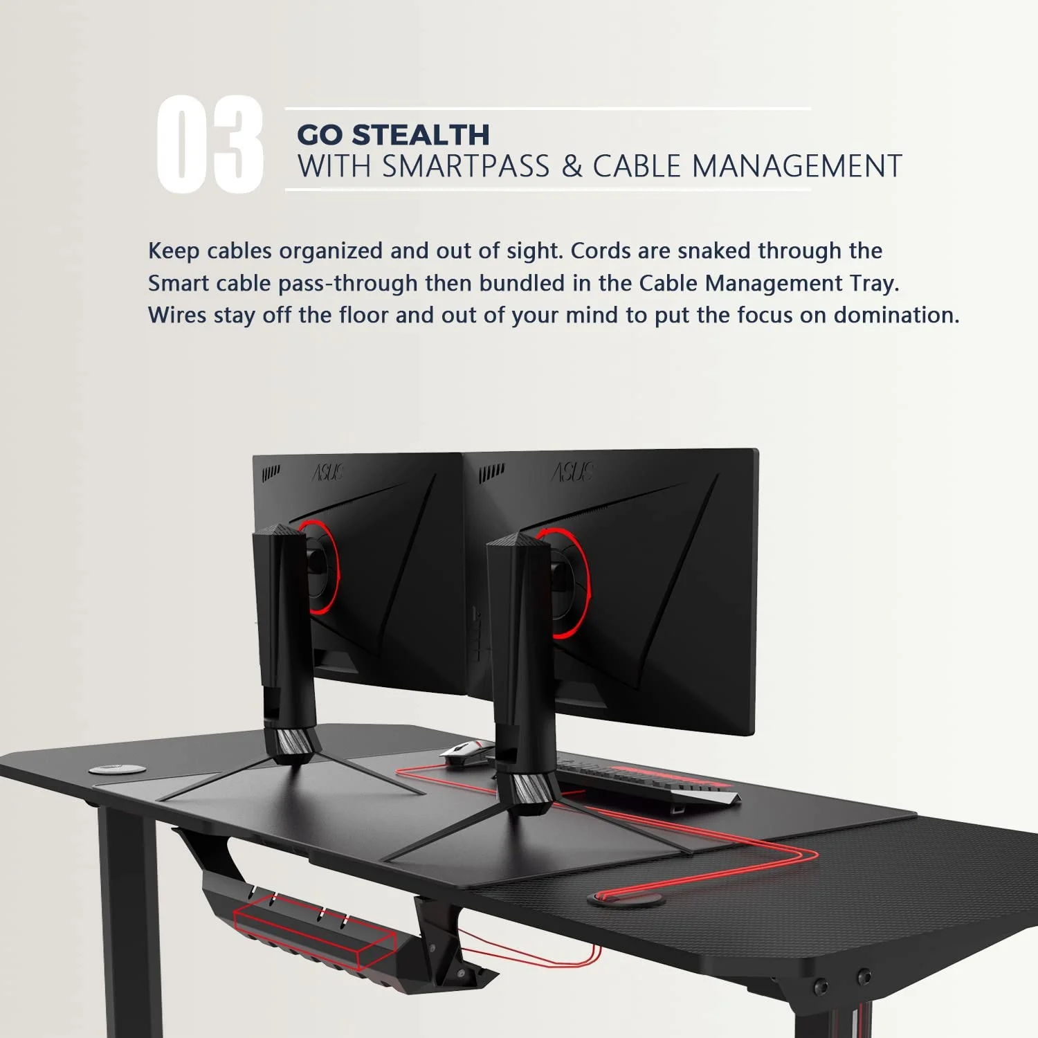 sell well VITESSE Gaming Desk 63 Inch  Ergonomic Gamer Computer Desk with Mouse Pad  PC Gaming Tables with Chargeable Gaming Handle Rack  Cup Holder Headphone Hook