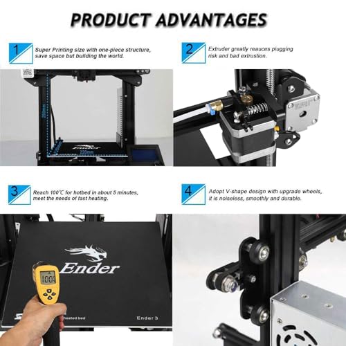 Official Creality Ender 3 3D Printer Fully Open Source with Resume Printing Function DIY Printers Build Volulme 8.66x8.66x9.84 inch