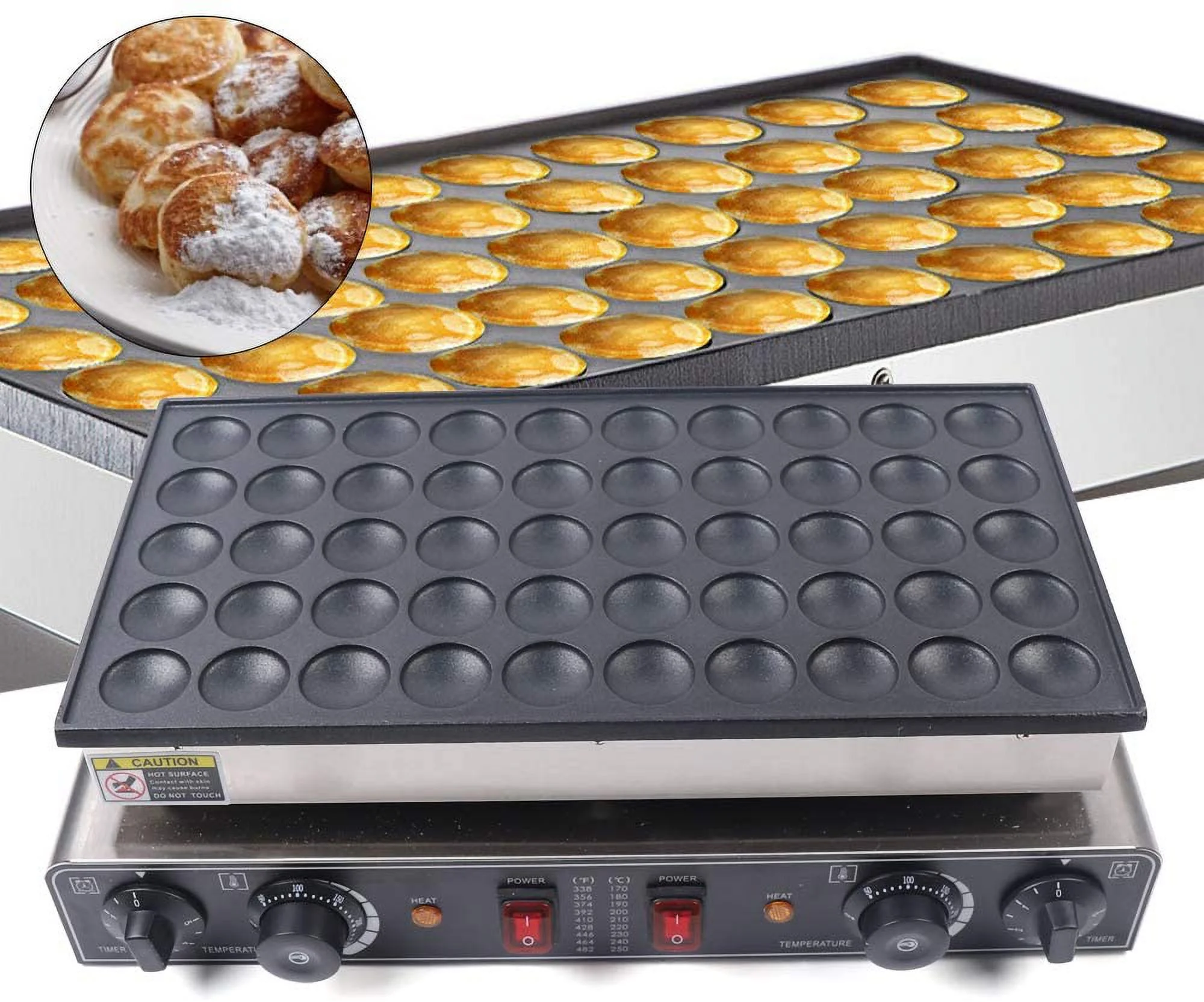 Kitchen Nonstick Electric Mini Dutch Oukaning Pancake Machine Maker Iron Baker 50pcs