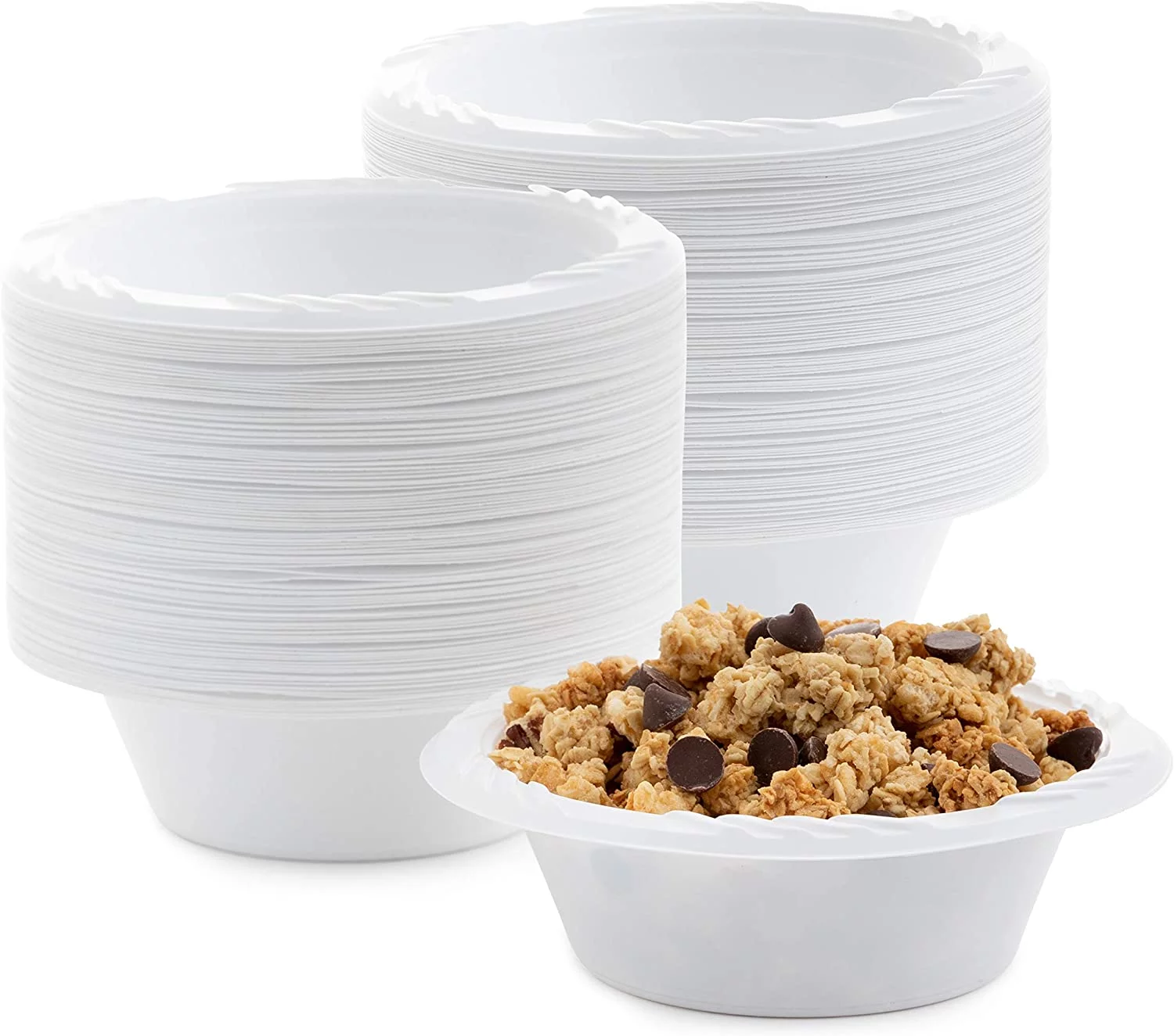 VeZee's Medium Weight White Disposable 12 oz. Plastic Soup Bowls for Elegant Parties, Hotel, Resturants & Home Use|800CT