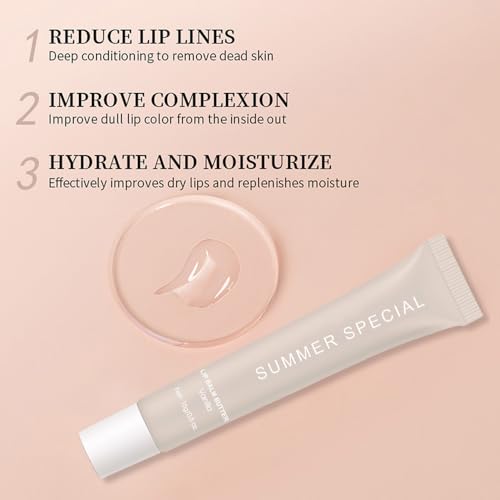 4 PCS Summer Special Lip Butter Balm – Ultra-Hydrating Lip Care with Shea Butter & Olive Oil, Soothes Dry Lips with Natural Tint & Gloss Effect, Lip Plumper Moisture & Light Lip Stain Finish