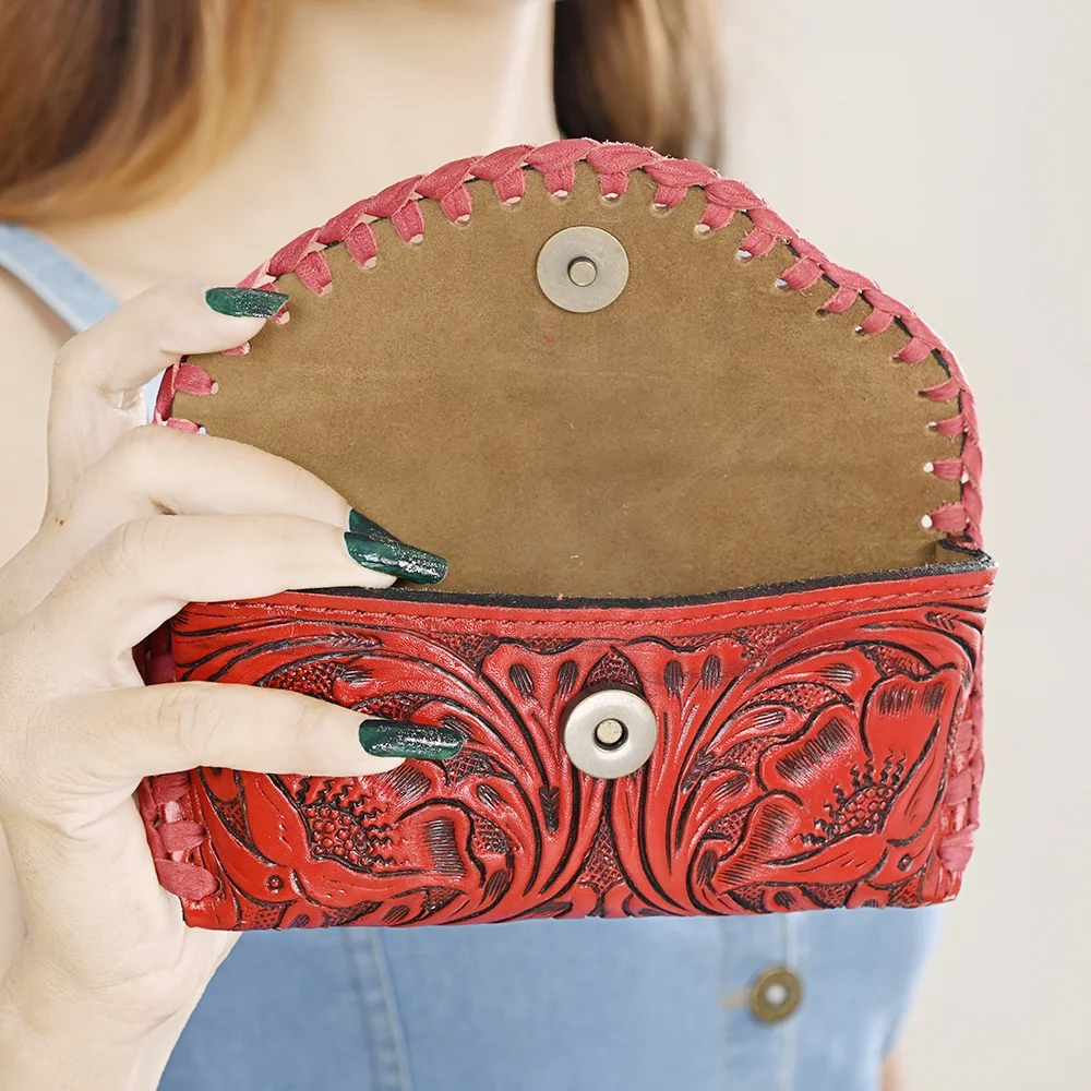 AD American Darling ADBG1203C Sunglass Case Hand Tooled Genuine Leather Women Bag Western Handbag Purse