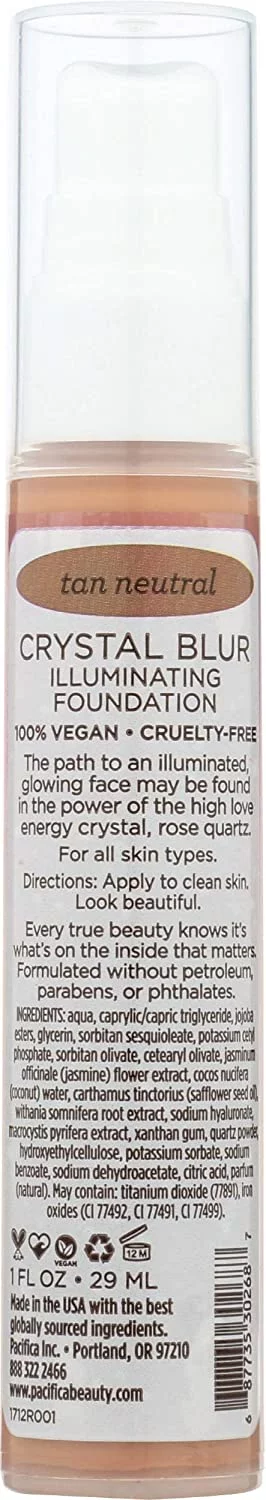 Pacifica Crystal Blur Illuminating Foundation, Tan Neutral, 1 oz
