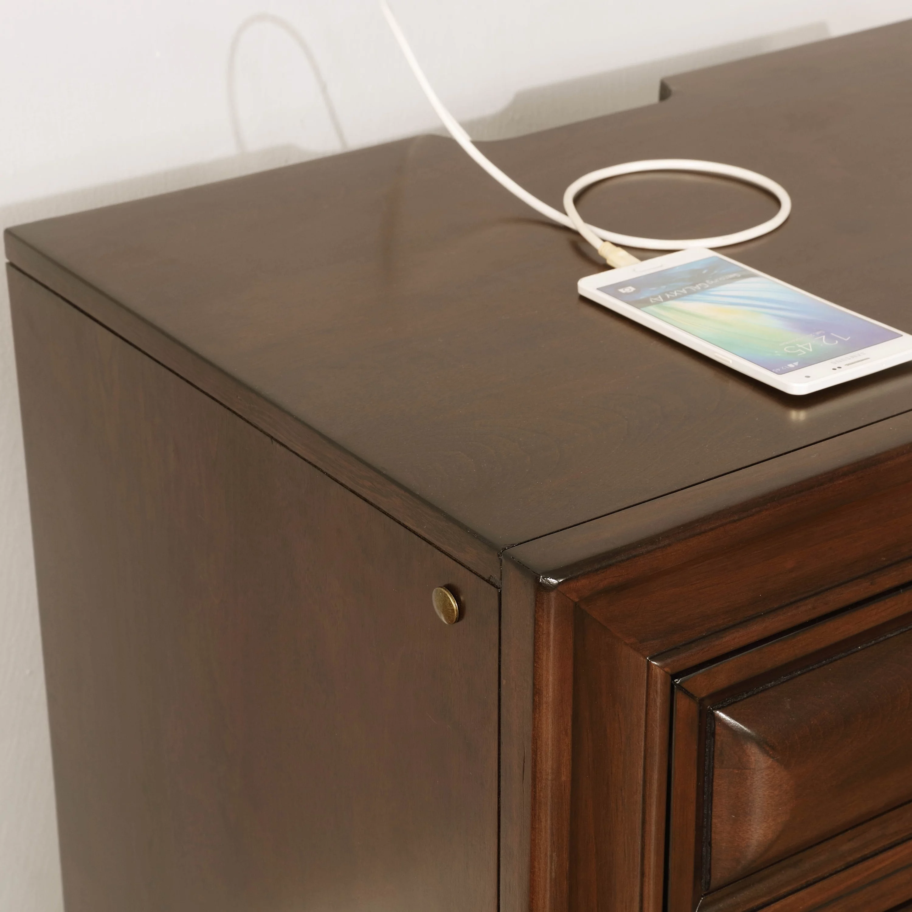 Furniture of America Damien Rustic Nightstand with 3-Drawer, Brown Cherry