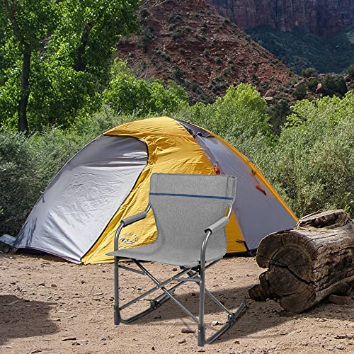 Zenithen Limited Foldable Portable Rocking Director's Chair Perfect for Sporting Events, Outdoor Activities, Camping, Patio Furniture, and Relaxing, Grey
