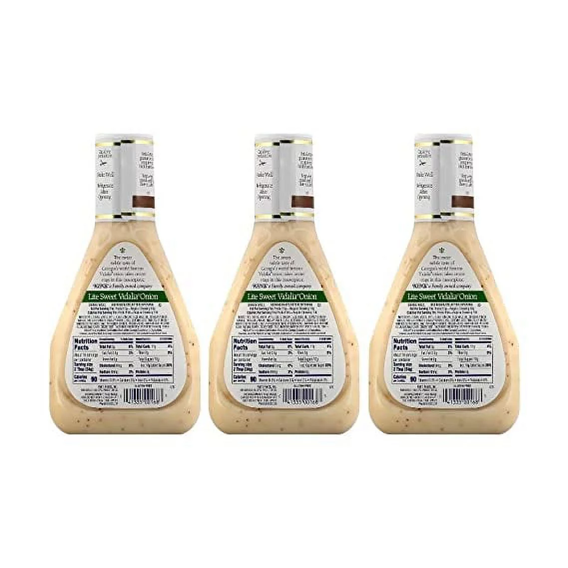 Ken's Steak House Lite Sweet Vidalia Onion Dressing, 16 FL OZ (Pack of 3)