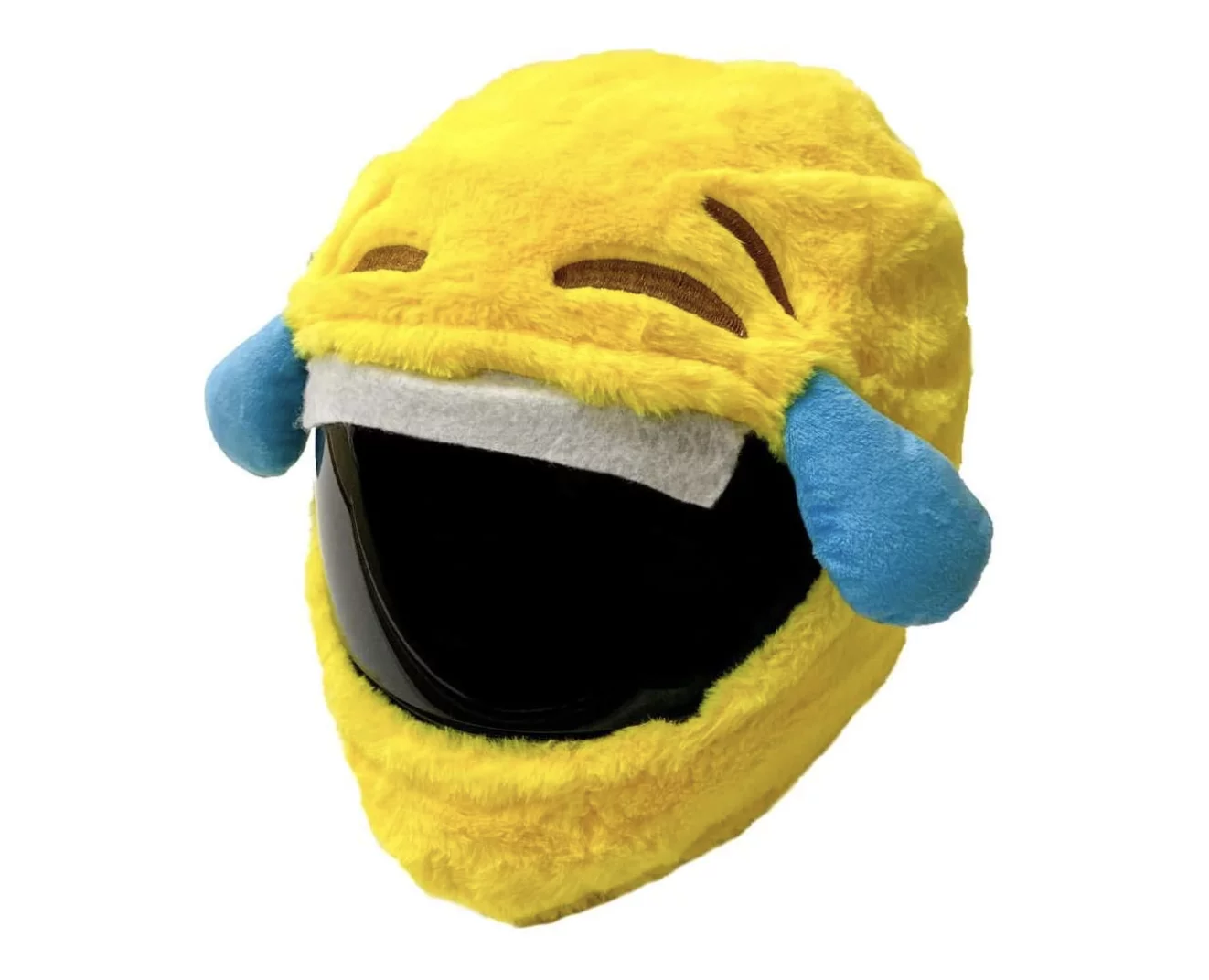 Laughing Emoji Motorcycle Helmet Cover Sleeve, Funny Yellow Full Face for Adults by Carbon Moto Gear D.I.L.L.I.G.A.F. Line