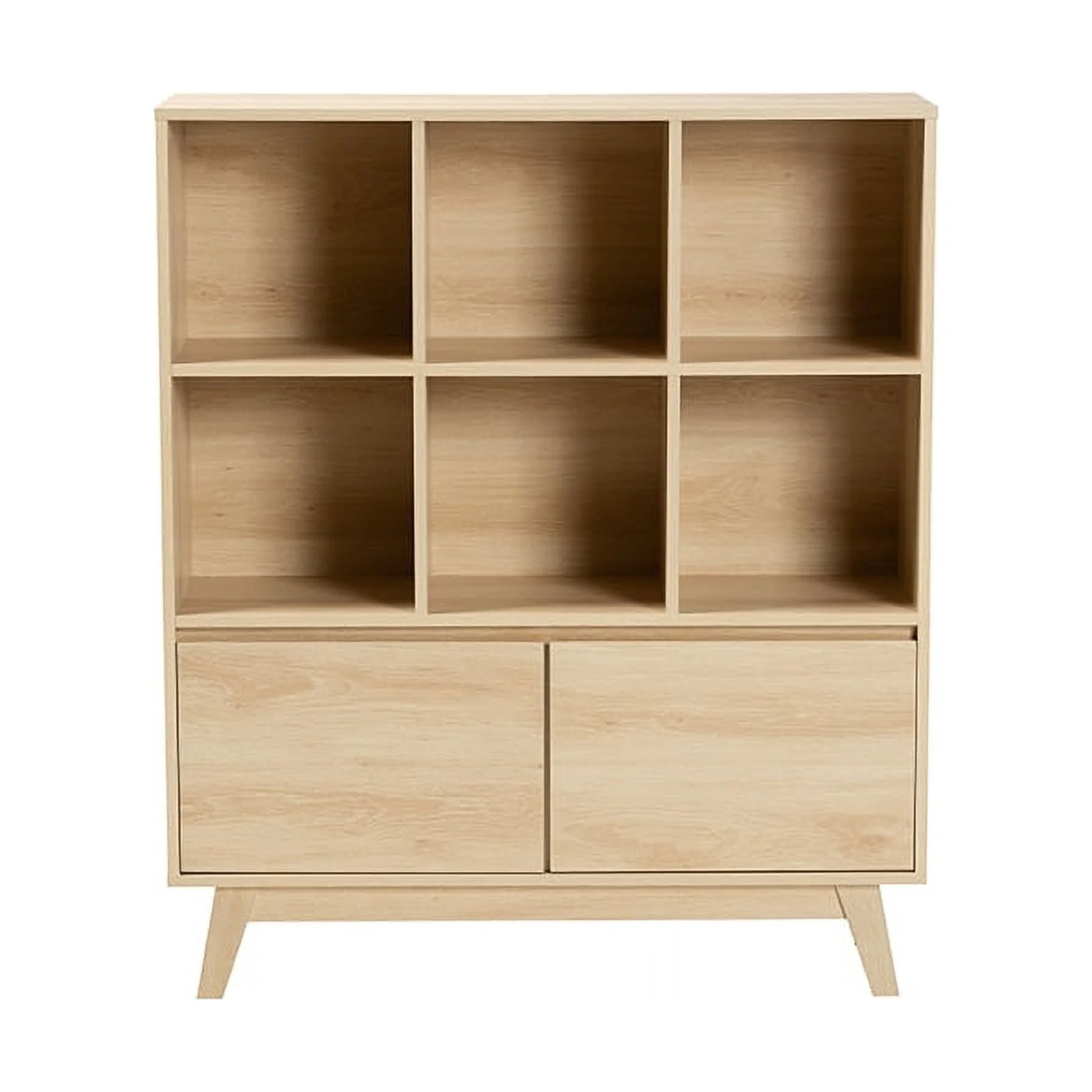 Baxton Studio Danina Japandi Oak Brown Finished Wood Bookshelf