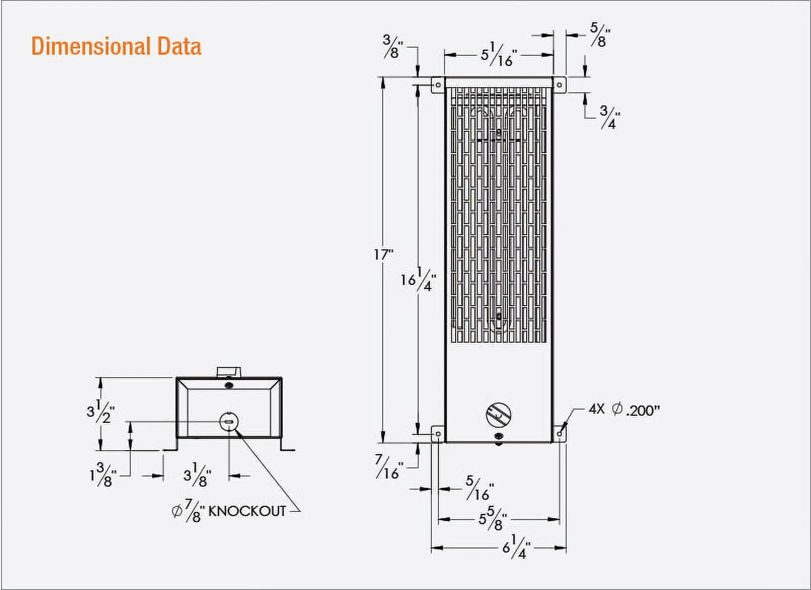 King Electric 500W/240V Pump House Heater, Gray, U2450