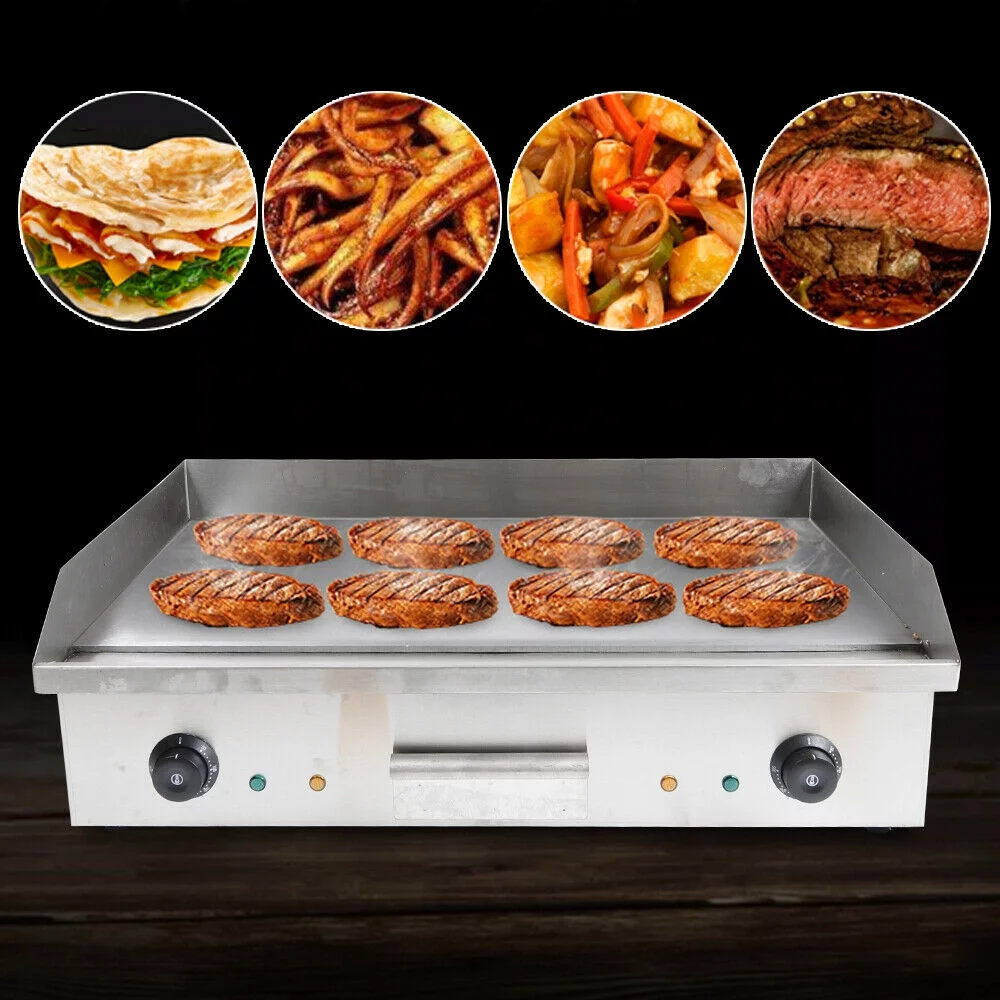 TFCFL 4400W Electric Griddle Cooktop Countertop Commercial Flat Top Grill BBQ Plate Thermostat