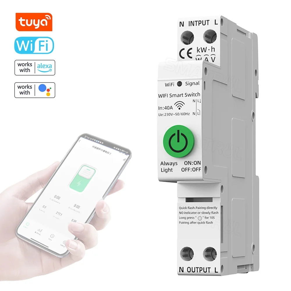 Pinnaco WiFi Intelligent Electric Meter, Multifunctional Power Meter with Mobilephone APP Control - Protect Your Devices!
