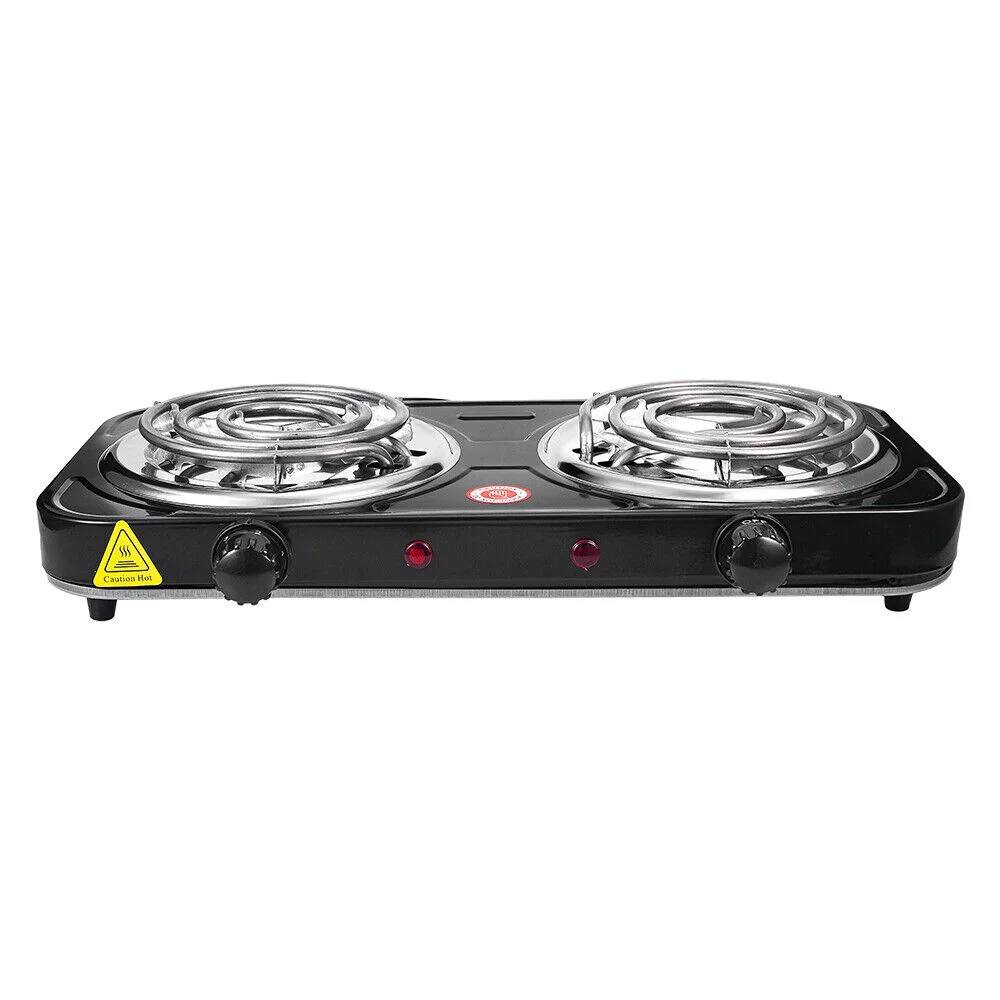 G · PEH Hot Plate Kitchen Double-burner Electric Stove Multi-turn Heating Tubes Double Multifunction Temperature Control 220v2000W
