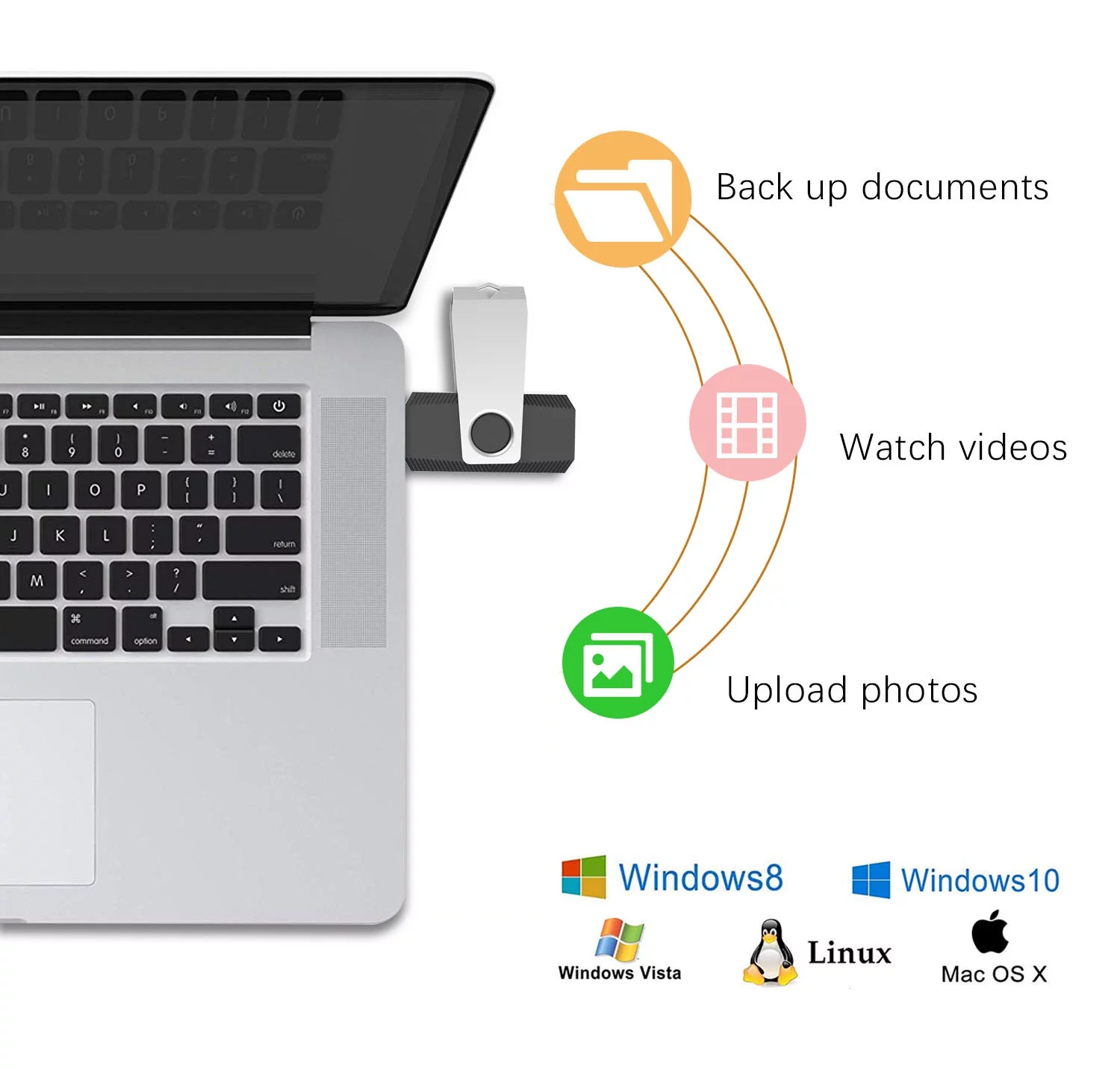 KOOTION 10PCS 128MB Bulk USB 2.0 Flash Drive Swivel Memory Stick Thumb Drives Pen Drive, Black