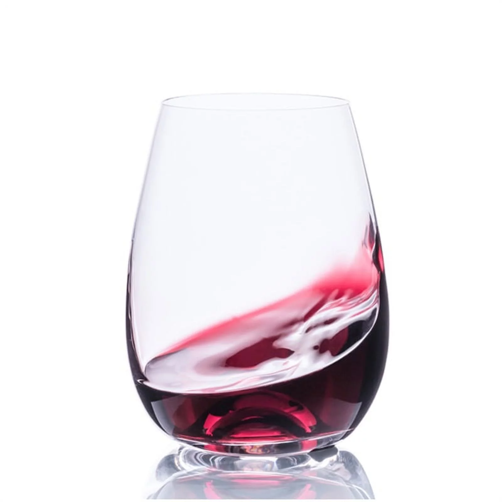 Drink Master #3 Wine, 16 oz. Stemless Crystal Red Wine Glass, Set of 4