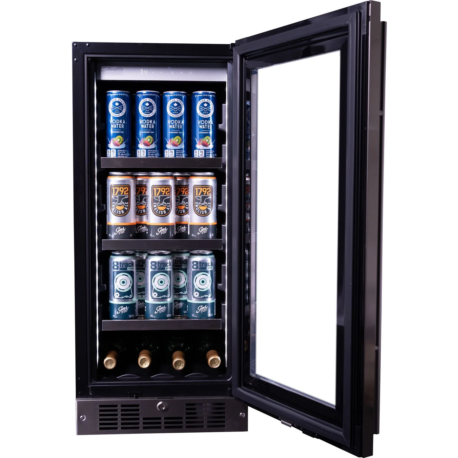 Silhouette Integrated Beverage Center, Holds 7 Bottles of Wine & 66 Cans