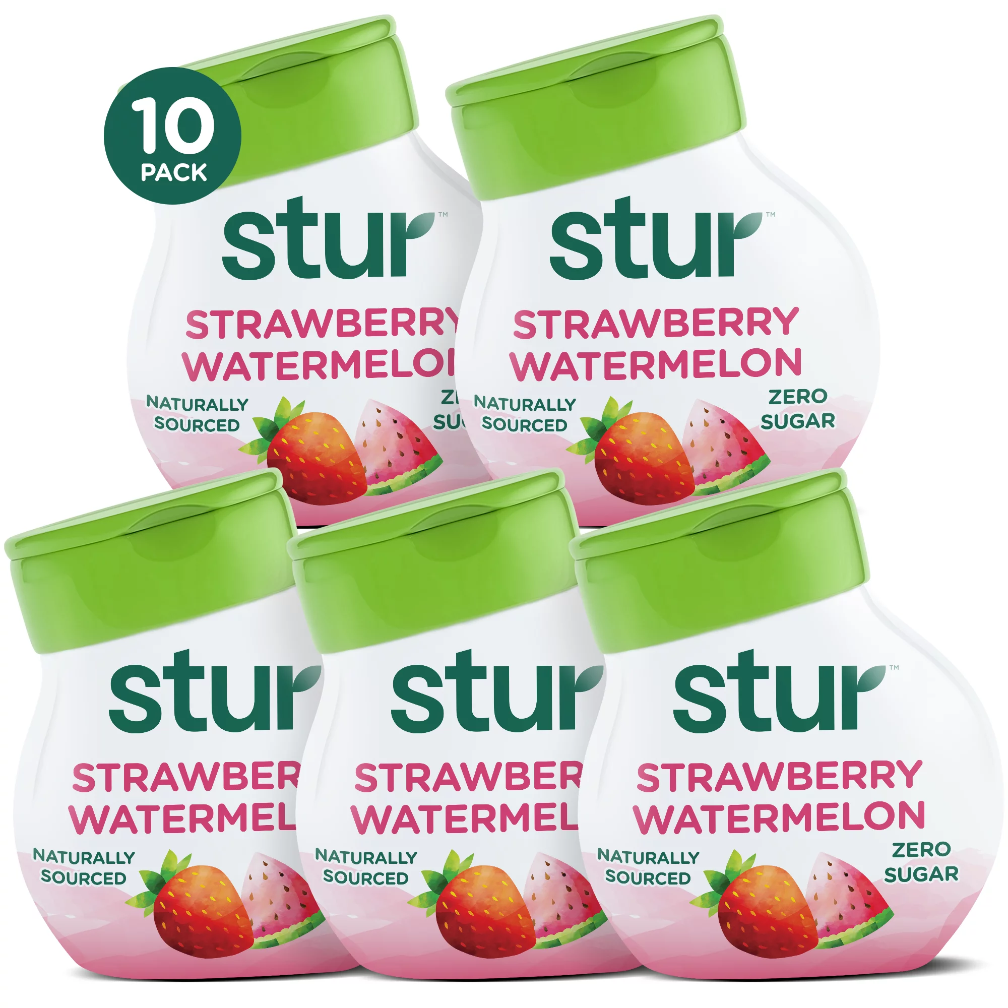 Stur - Strawberry Waternelon, Liquid Water Enhancer Drink Mix, 1.62 fl oz Bottle (10 Pack)