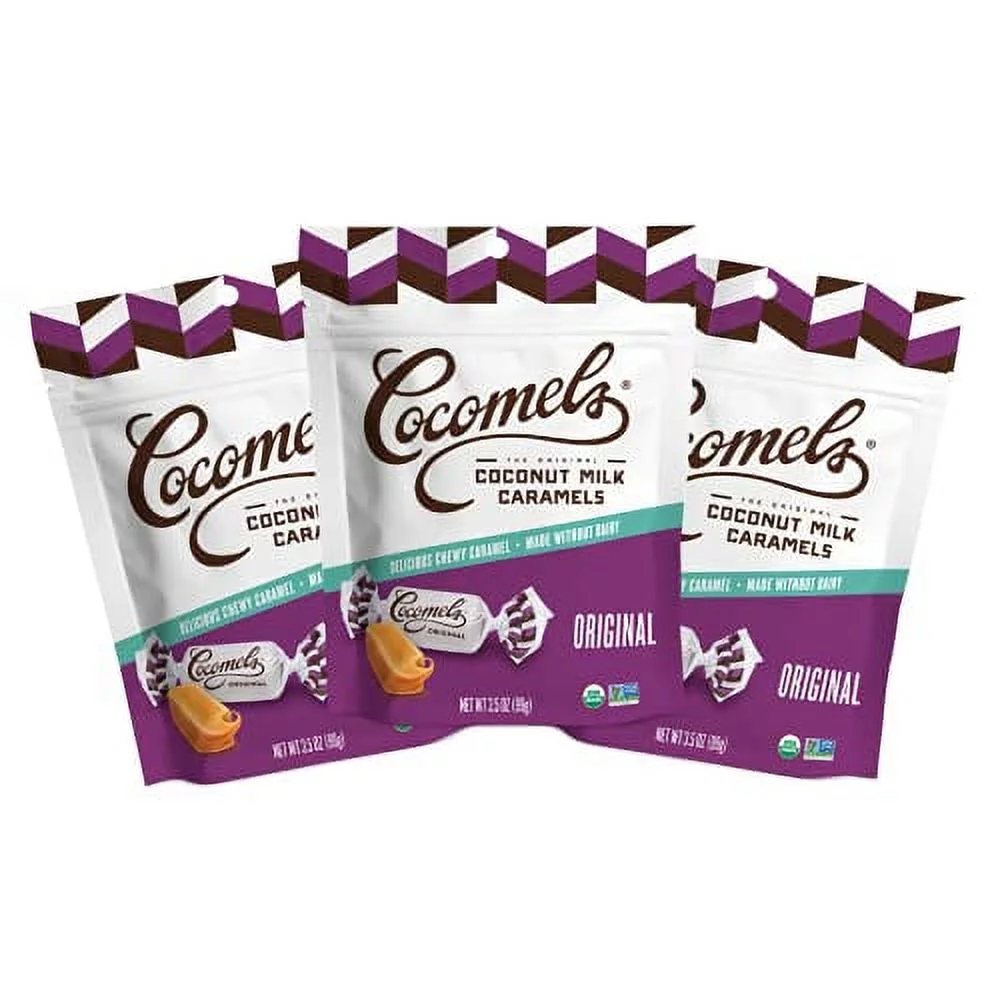 Cocomels Original Coconut Milk Caramels Organic Vegan Candy, Original Flavor, Pack of 3