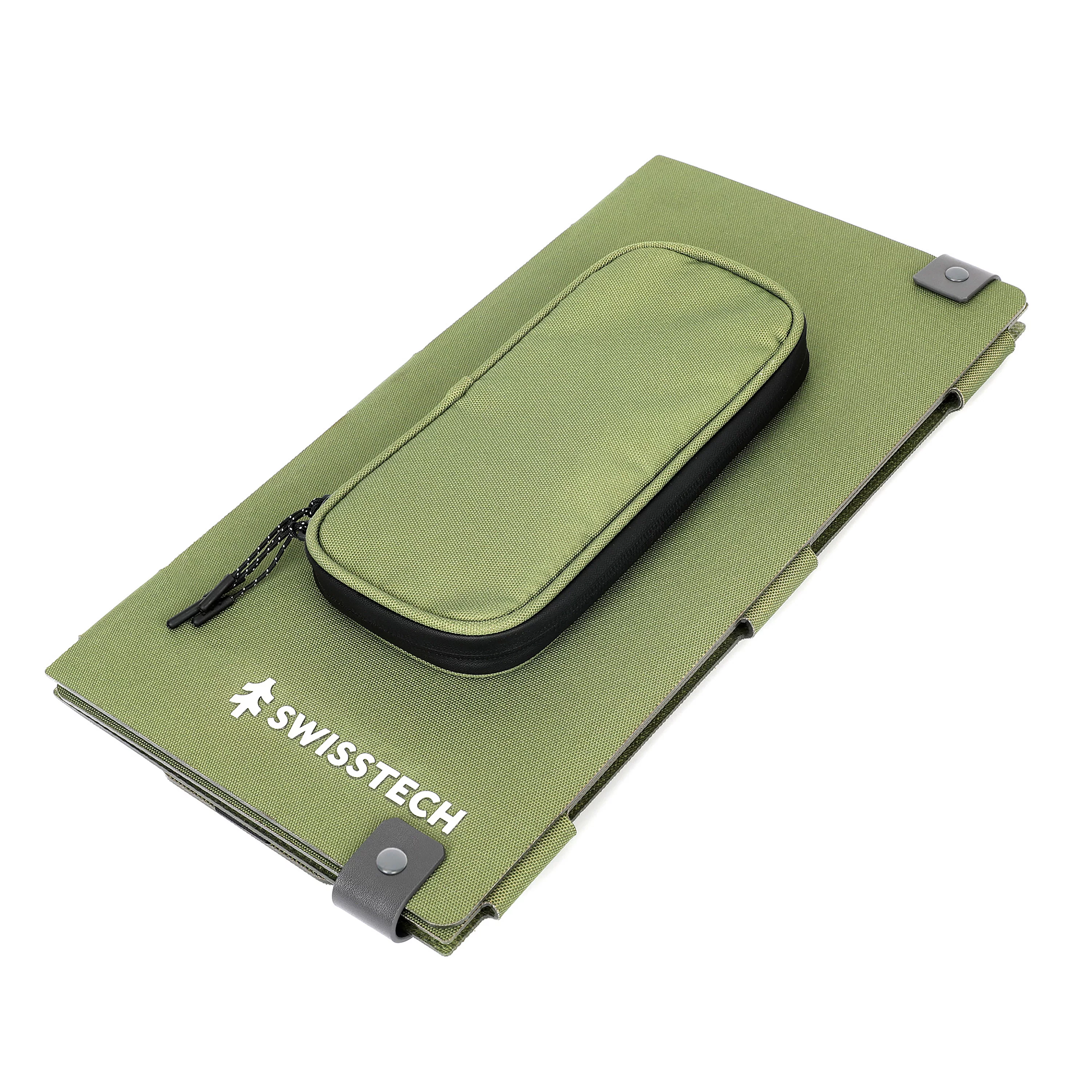 Swiss Tech 30W Foldable Solar Panel, USB-A and USB-C, Phone Charger, Waterproof, Emergency, Solar Panel Only