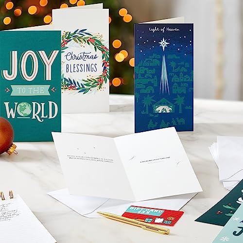 Hallmark Boxed Religious Christmas Cards Assortment, Christmas Blessings (6 Designs, 24 Cards with Envelopes)