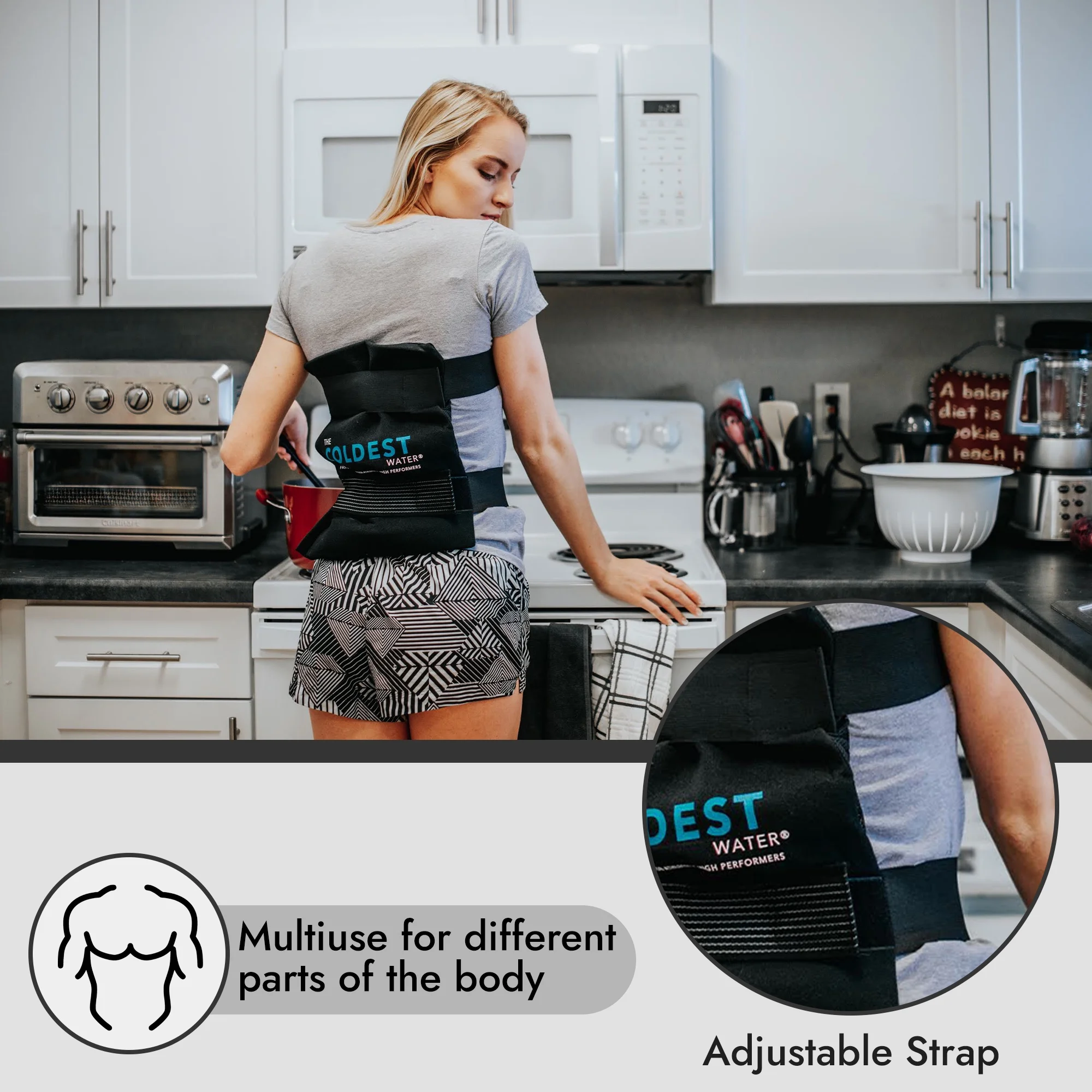 The Coldest Ice Pack with Straps- Gel Ice Packs Reusable Cold Therapy Pack (Knee, Shoulder, Foot, Back, Ankle, Neck, Hip, Wrist) (14 x 11 inch Pack of 2)