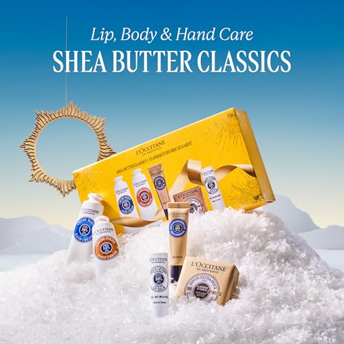 L’Occitane Shea Butter Classics Holiday Gift Set, Soothing, Nourishing & Hydrating Daily Essentials, Travel-Sized Minis, Skincare, Lip & Body Care