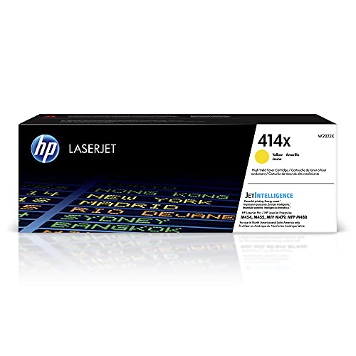 HP 414X Yellow High-yield Toner Cartridge | Works with HP Color LaserJet Enterprise M455dn, MFP M480f; HP Color LaserJet Pro M454 Series, MFP M479 Series | W2022X
