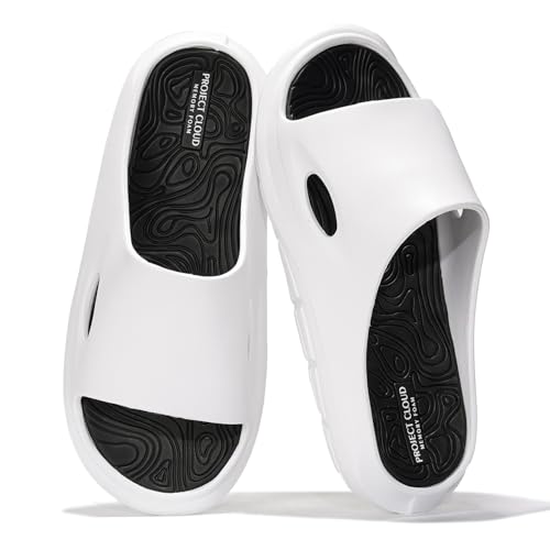Project Cloud Mens Sandals - Lightweight and Flexible EVA Recovery Slides for Men with Ultra Bouncy Latex Insole - Comfortable Water Resistant Slippers for Men Footwear (Dean)