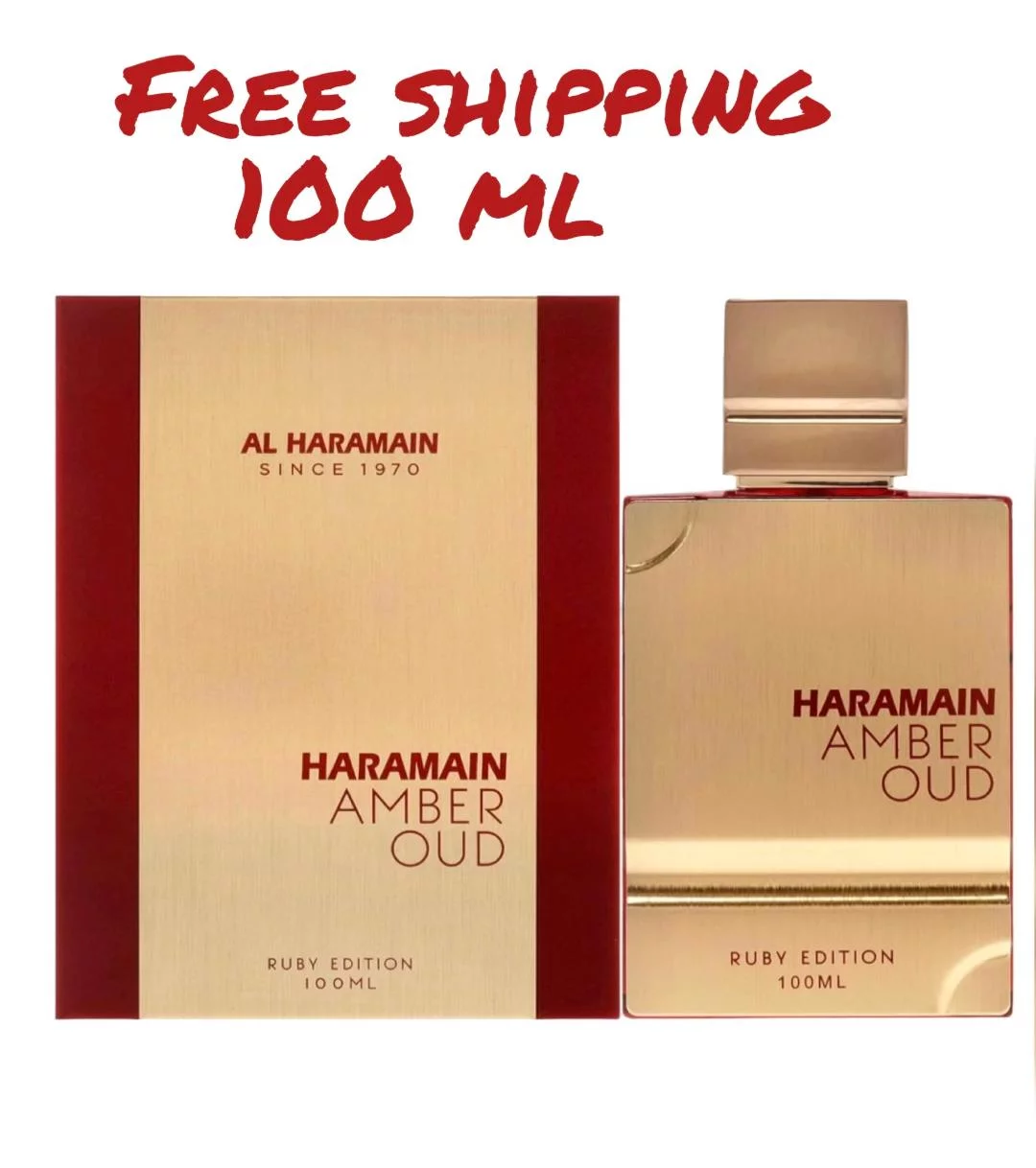NEW AL HARAMAIN AMBER OUD RUBY EDITION 100ML EAU DE PARFUM SPRAY FOR UNISEX WITH FREE SHIPPING