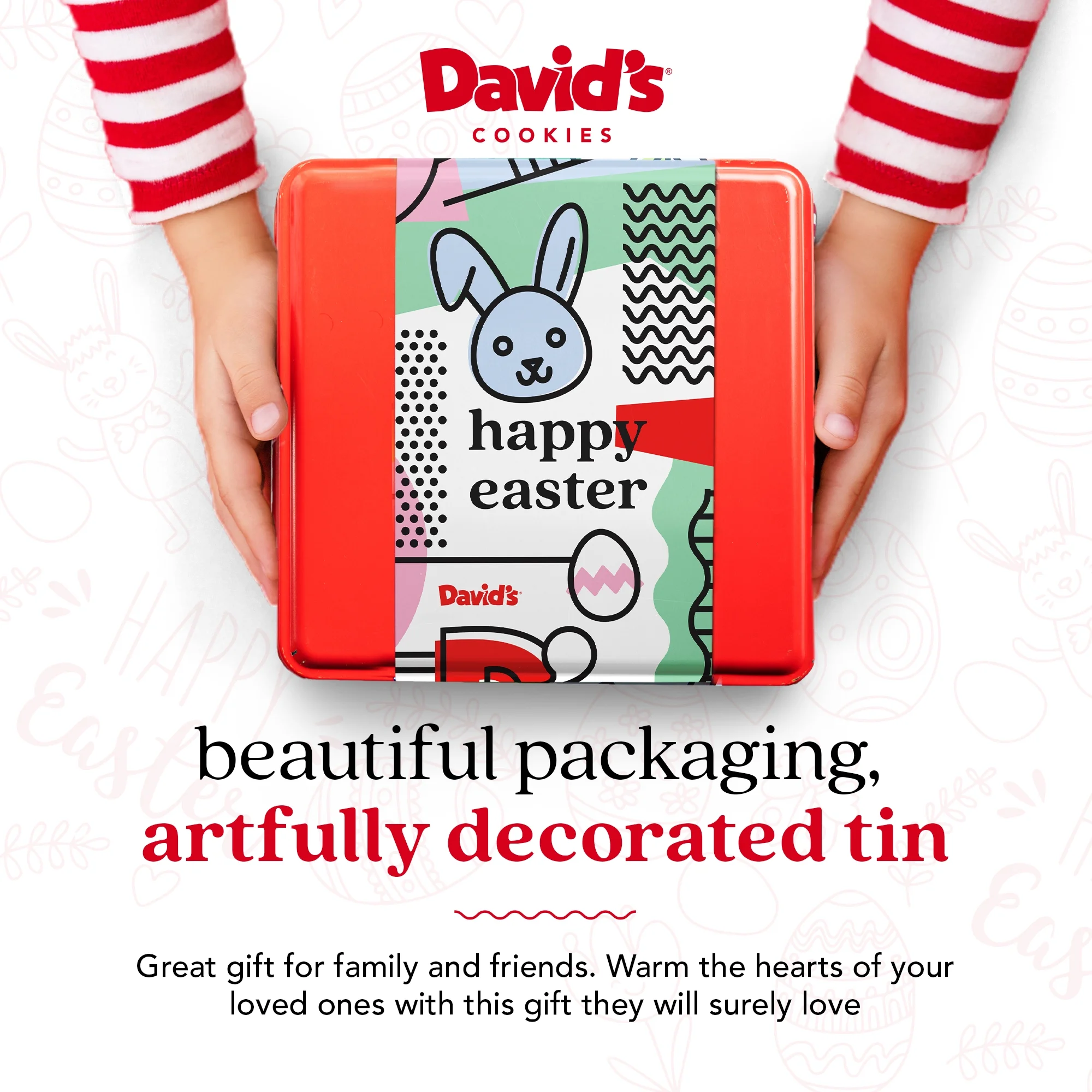 David’s Cookies Oven-Fresh Baked Brownie Bites – Delicious Decadent Dark Chocolate Glazed Mini Brownie In A Happy Easter-Themed Tin Gift Box – Individually Wrapped Gourmet Chocolate Brownies 16 Pcs