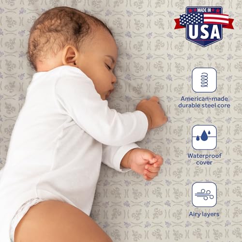 Sealy Baby Firm Rest Antibacterial Breathable Crib Mattress, Made in USA, GREENGUARD Gold Certified, 204 Steel Coils, 2 Stage, Toddler Bed Fit, Waterproof, Non Toxic, Safety & Quality Tested, 52x28