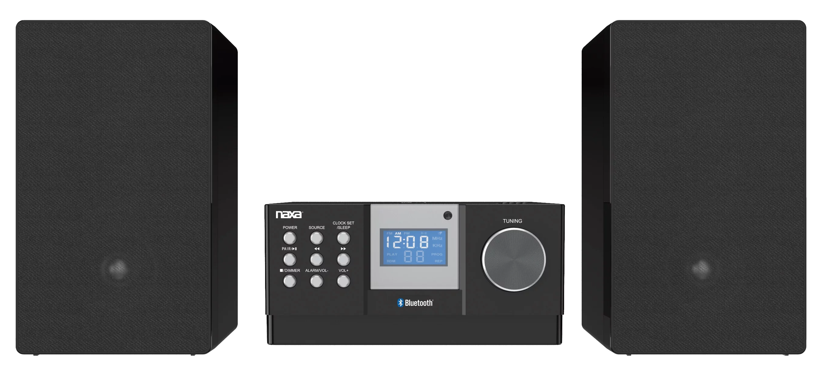 Naxa Electronics CD Home Audio Microsystem with Bluetooth, Black