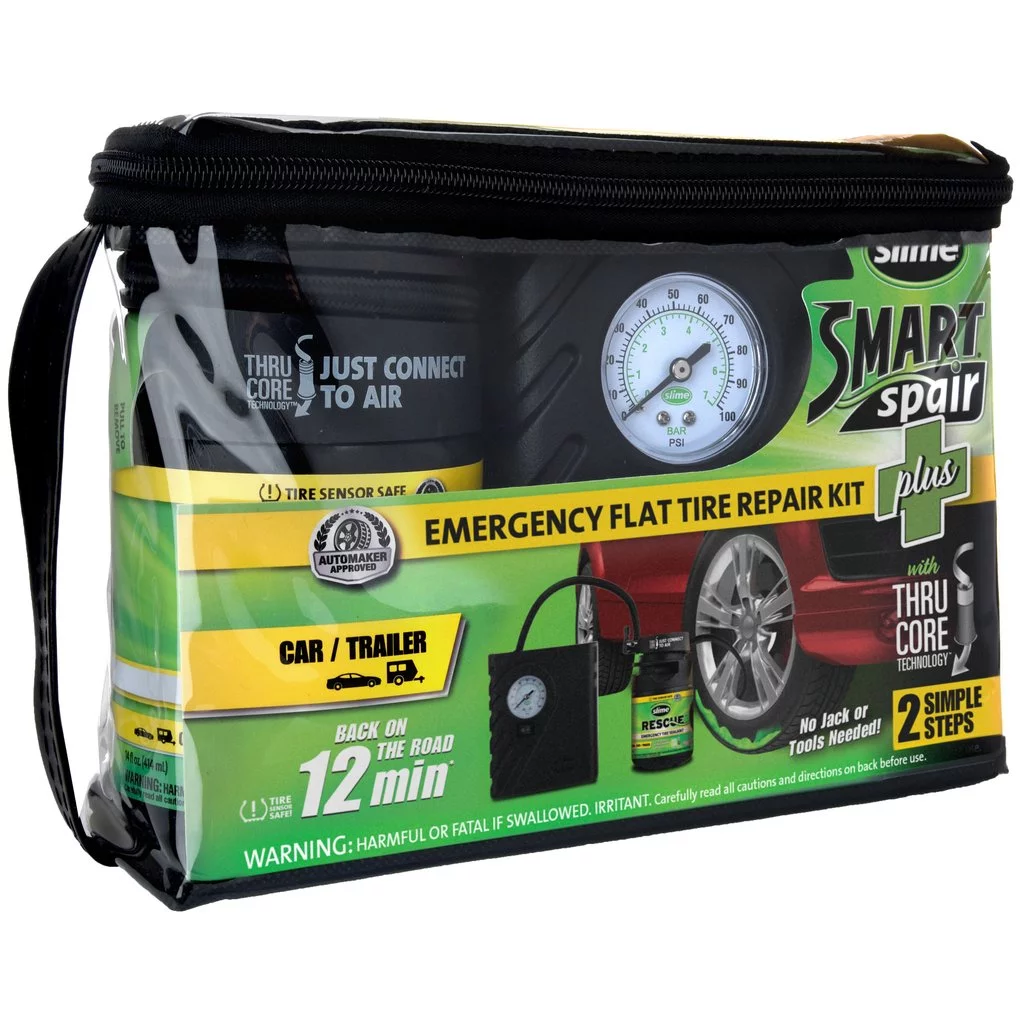 Slime Smart Spair Plus Flat Tire Repair Kit, 50138
