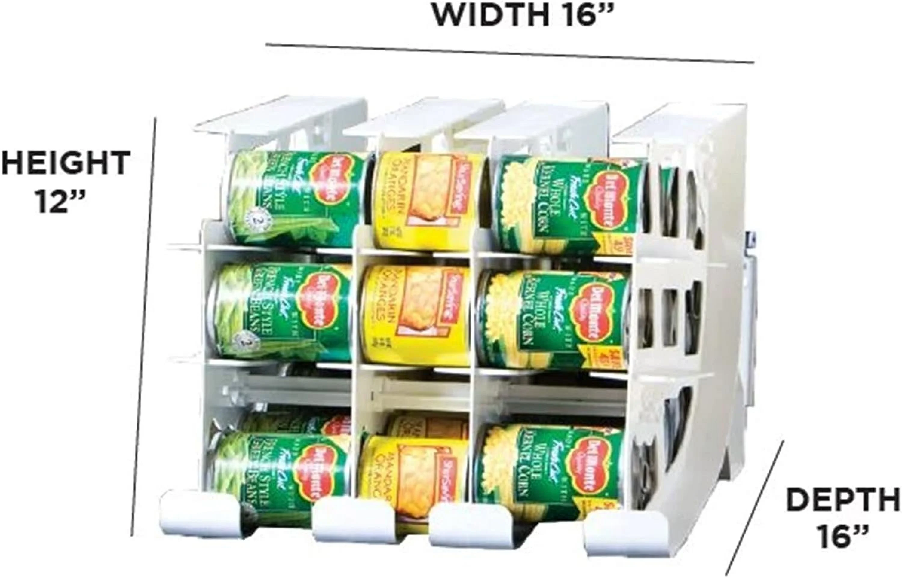 FIFO Can Tracker Stores 54 cans | Rotates First in First Out | Canned Goods Organizer for Cupboard, Pantry and Cabinet | Food Storage | Organize Your Kitchen | Made in USA