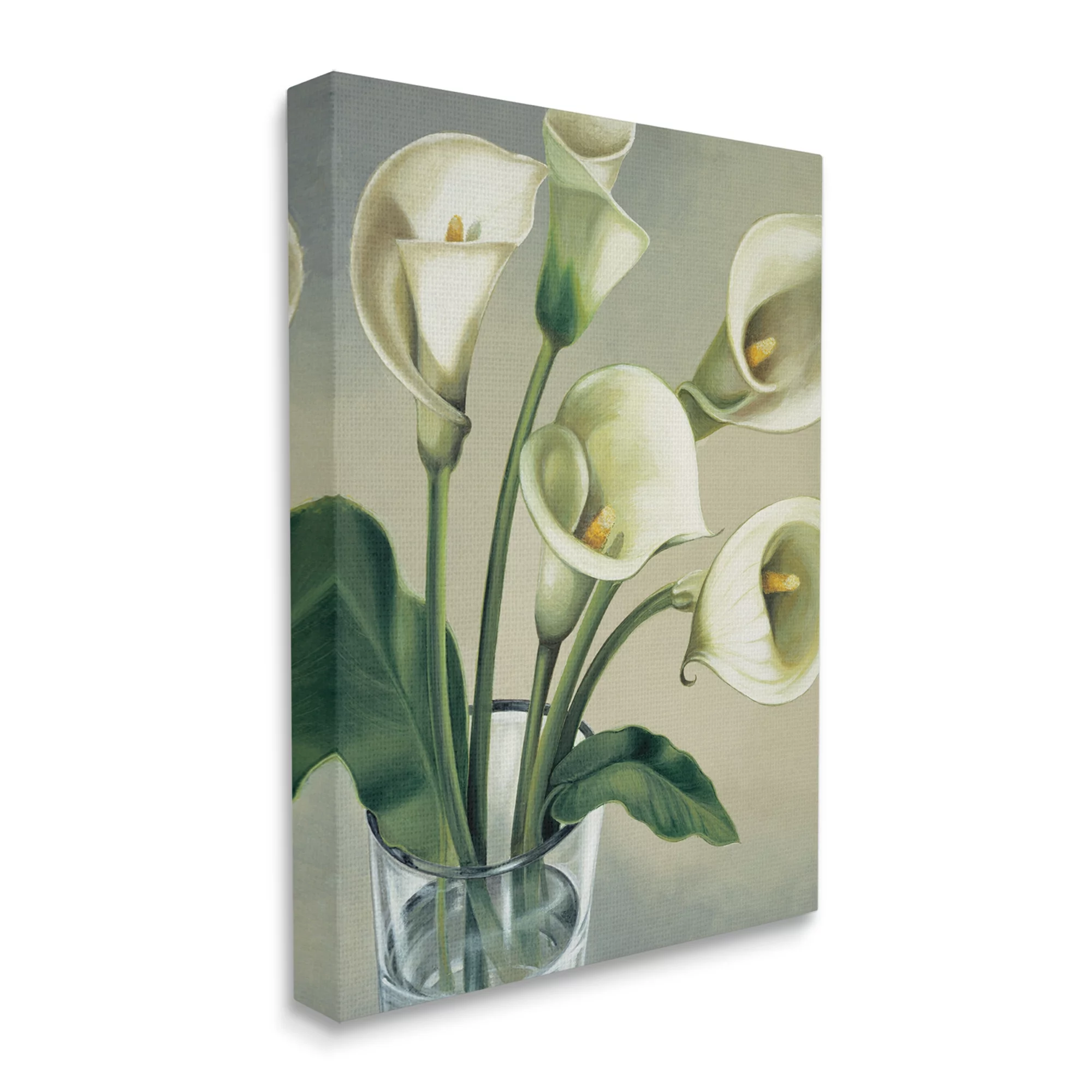 Stupell Industries Soft White Calla Lily Florals Glass Jar Canvas Wall Art by Eva Barberini