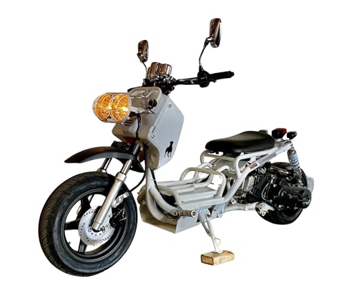 50cc Stretched Scooter Generation 1, Automatic Transmission, PMZ50-19, Wide 205/30-12 Rear Tire, Retro Speedometer, Gas Gauge, Street Legal Moped for Adults, Powerful 49cc GY6 Engine