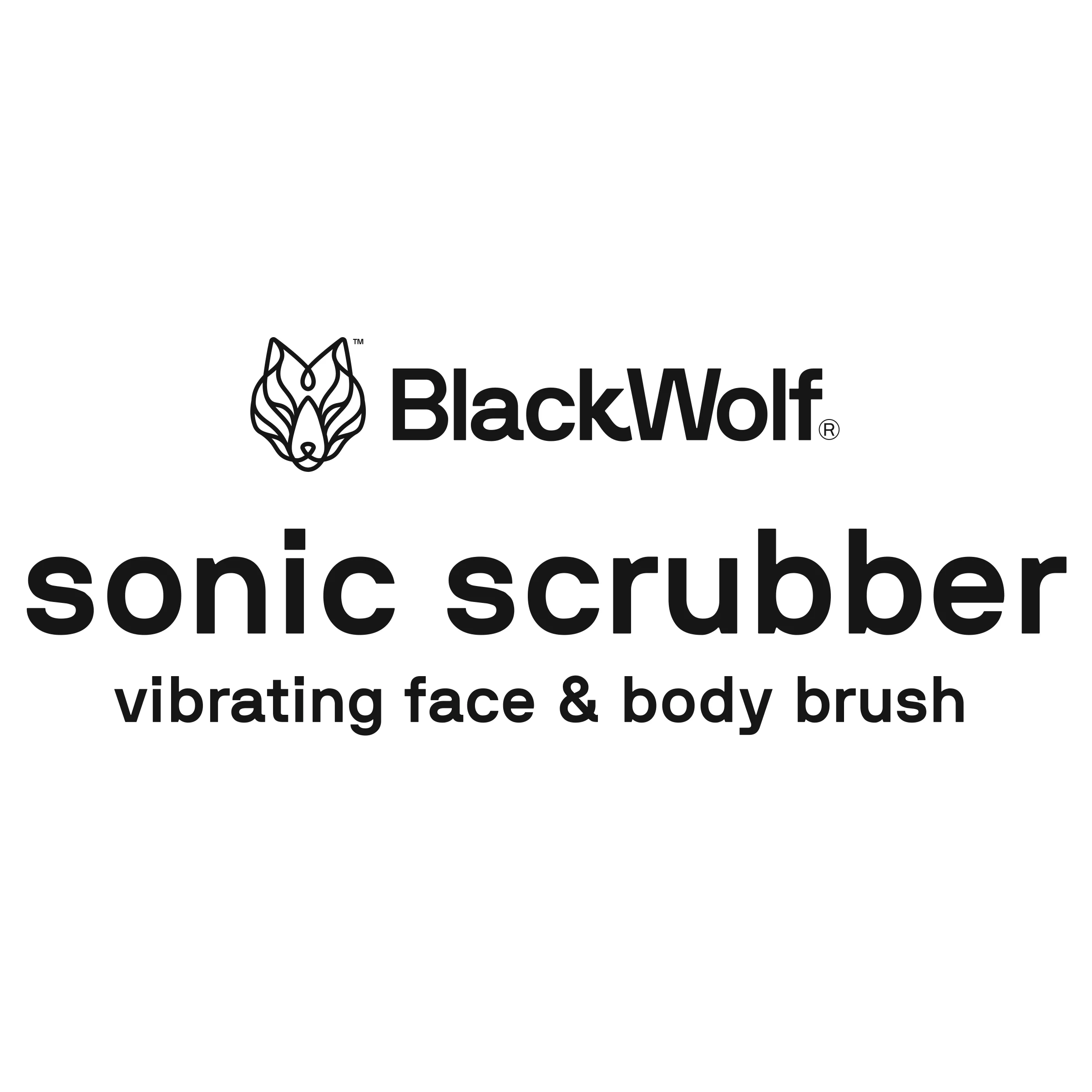 Black Wolf Vibrating Face and Body Brush, Sonic Scrubber