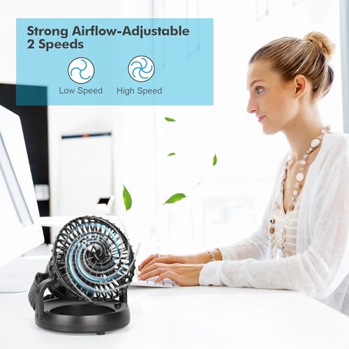 Portable Camping Light with Ceiling Fan, Tent LED Light Fan with Hanging Hook, Camping Lantern Fan for Hiking Hurricane Emergency