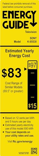 Sony 65-Inch Class 4K Ultra HD BRAVIA 3 LED Smart TV with Google TV Dolby Vision HDR, PS5 Exclusive Features, K-65S30