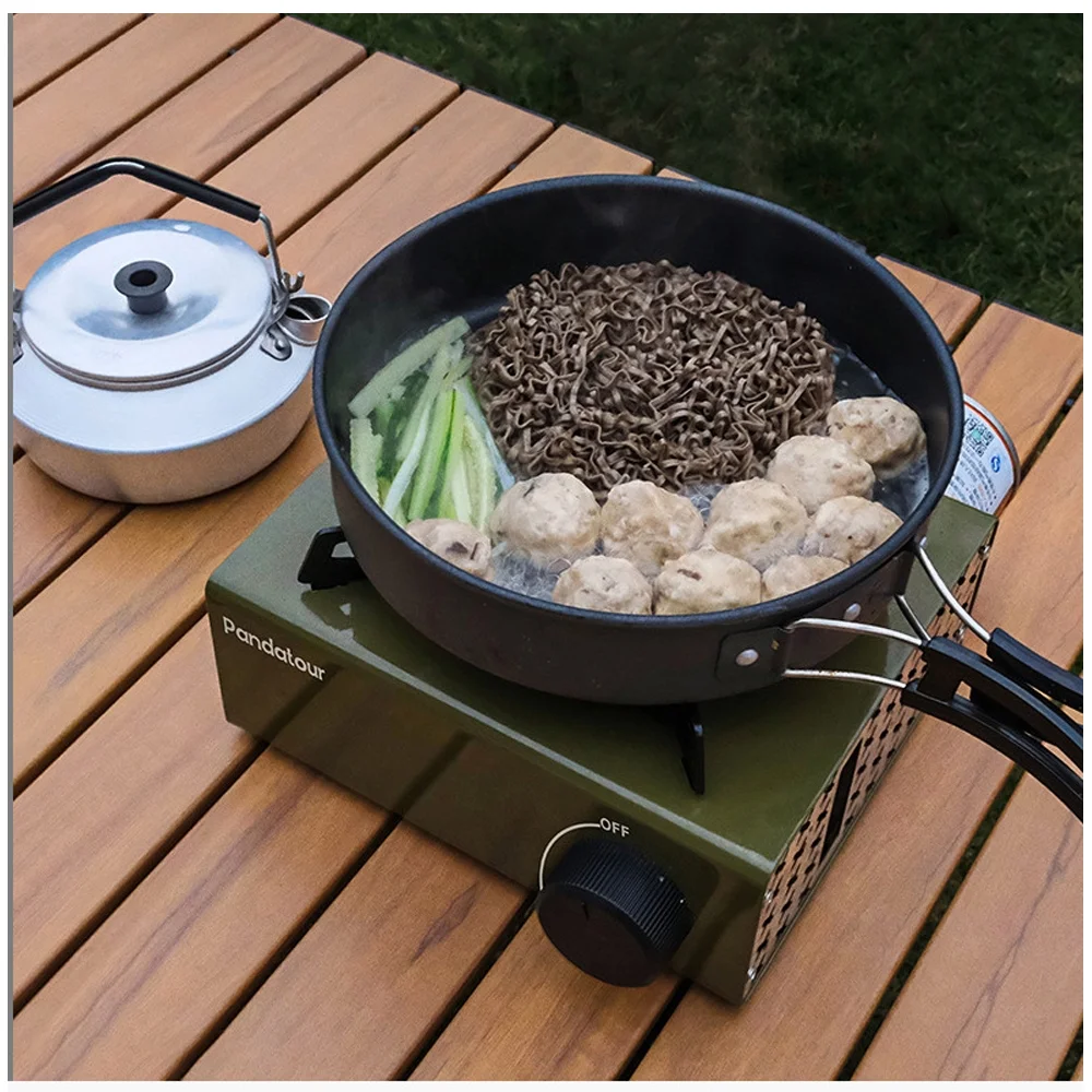 OWSOO 2000W High Power Outdoor Camping Metal Stoves Portable Picnic Barbecue Furnace Magnetic Suction Interface Stoves with Storage Bag Cartridge Furnace Boiling Cooking Accessory