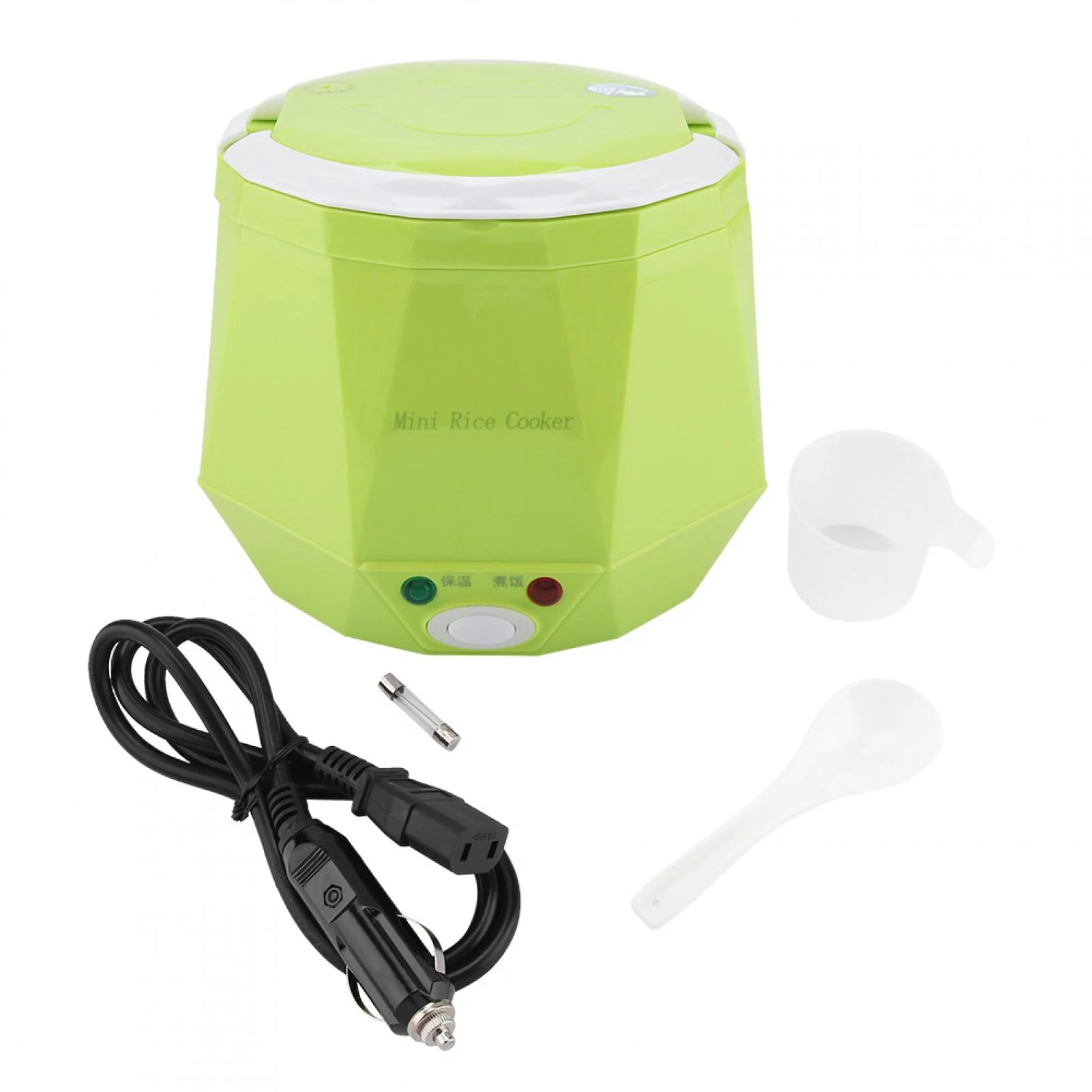 Leylor Electric Rice Cooker-12V 100W 1.3 L Electric Portable Multifunctional Rice Cooker Food Steamer (Green)